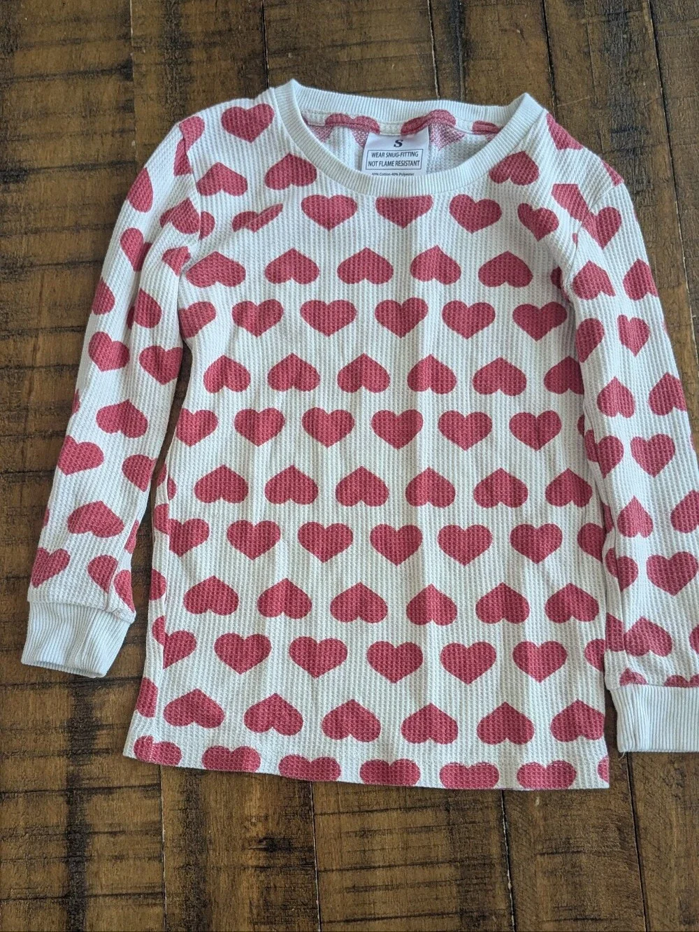 Kids Heart-Print Pink Pajama Set - Long Sleeve Top & Pants